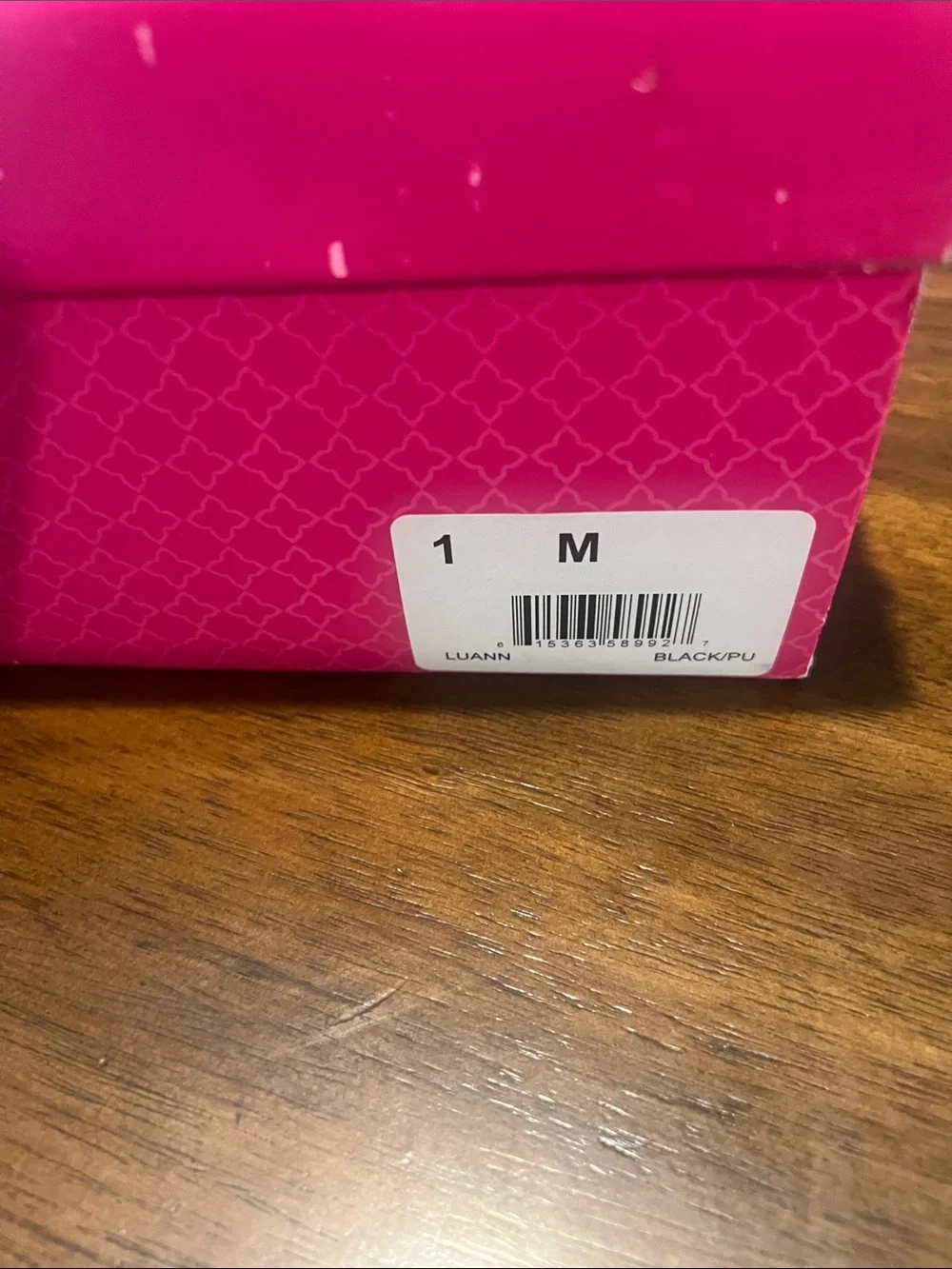 Girl’s Size 1 - Kelly & Katie Bright Hot Pink Shoe Box with White Logo